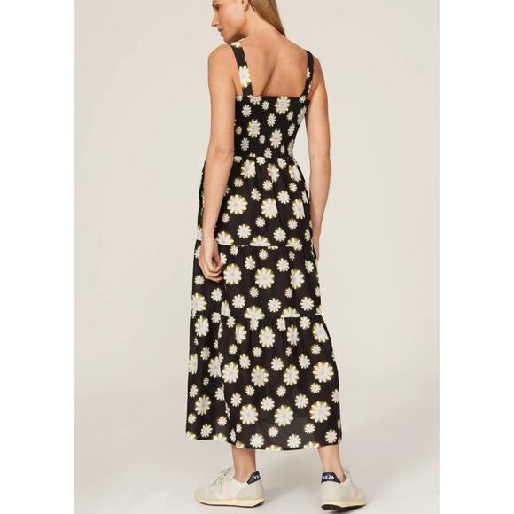 Nichole Miller Daisy Tiered Ruffle Sundress Midi Dress SMALL Silk Vacation $245 - Picture 3 of 11